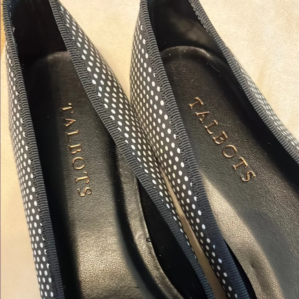 Talbots Black and White Polka Dot Flats - Picture 2 of 8